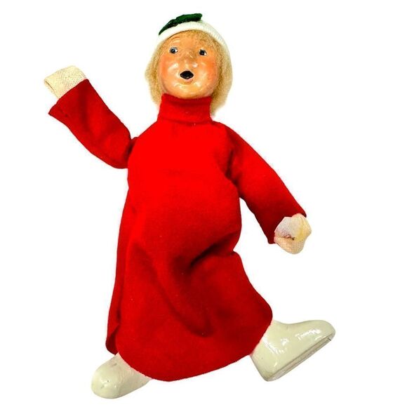 Vtg Small Caroler 1992 figure Night Before Christmas Book Poseable Buyers Choice - Picture 3 of 9